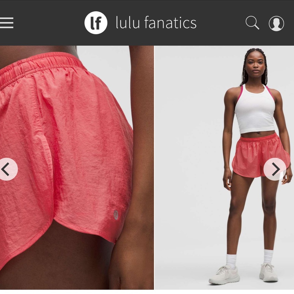 NWT Lululemon Dolphin-Hem Mid-Rise Running Short 3" Sz Large Desert Red Pink - Picture 2 of 5